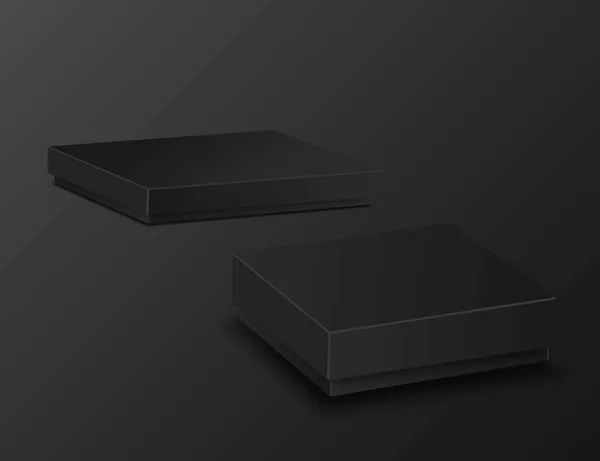 Prázdný Box Black Černém Pozadí Pohled Shora Šablona Pro Návrh — Stockový vektor