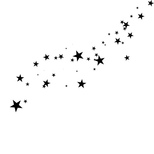 Stars on a white background. Black star shooting with an elegant star.Meteoroid, comet, asteroid