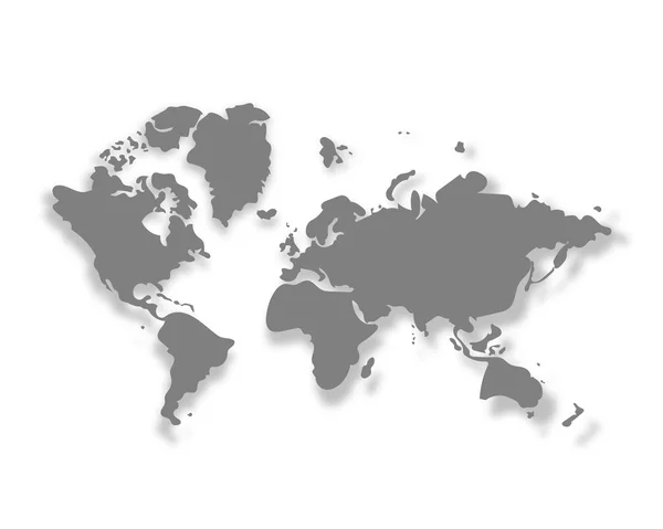 Carte Monde Vecteur Simple — Image vectorielle