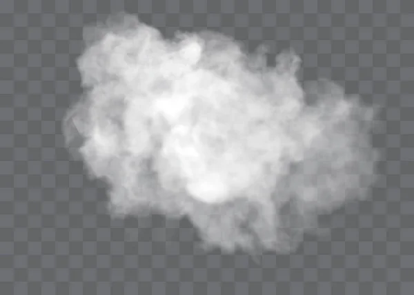 Διαφανές ειδικό εφέ ξεχωρίζει με ομίχλη ή καπνό. Λευκό διάνυσμα νέφους, ομίχλη ή νέφος. — Διανυσματικό Αρχείο