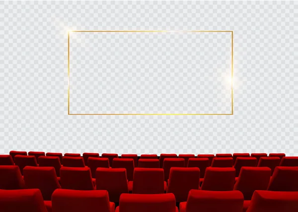 Mozi képernyő-val piros ülések. Film premiere poszter design. Vector háttér. — Stock Vector