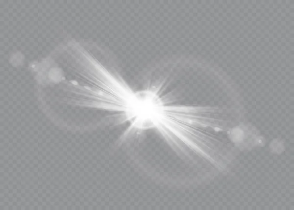 Vektor transparentní sluneční světlo speciální objektiv efekt.přední sluneční objektiv záblesk. Vektorová skvrna ve světle záře. Prvek výzdoby. — Stockový vektor