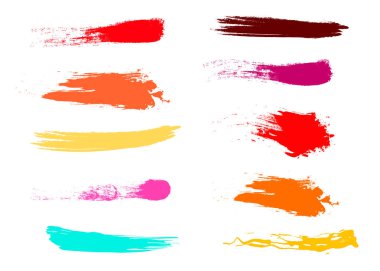 Zanaat etiket fırça konturu arka planlar, boya veya mürekkep vektör Etiketler ve pul tasarımı için lekeler. Boyalı etiket arka planlar yama. Renk kombinasyonları katalog öğeleri. Mürekkep lekeleri, lekeleri