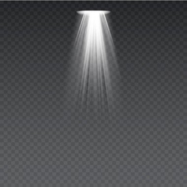 Vektör ışıkları. Işık efekti. İzole edilmiş beyaz şeffaf ışık efekti. Soyut özel efekt tasarımı.