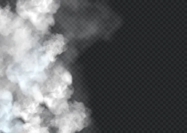 Transparent special effect stands out with fog or smoke. White cloud vector, fog or smog. — Stock Vector