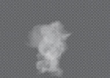 Şeffaf özel efekt sis veya dumanla göze çarpar. Beyaz bulut vektörü, sis veya sis.