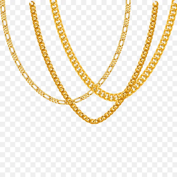 Chaîne d'or. Design de mode pour bijoux. Illustration vectorielle — Image vectorielle