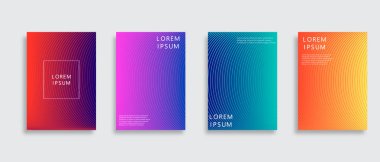 Minimal kapak tasarımı. Renkli yarım ton eğimleri. Gelecekteki geometrik desenler. Eps10 vektörü.