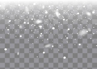 Kar yağışı, farklı şekil ve formlarda kar taneleri. Kar taneleri, kar zemini. Yeni yıl için Noel karı.