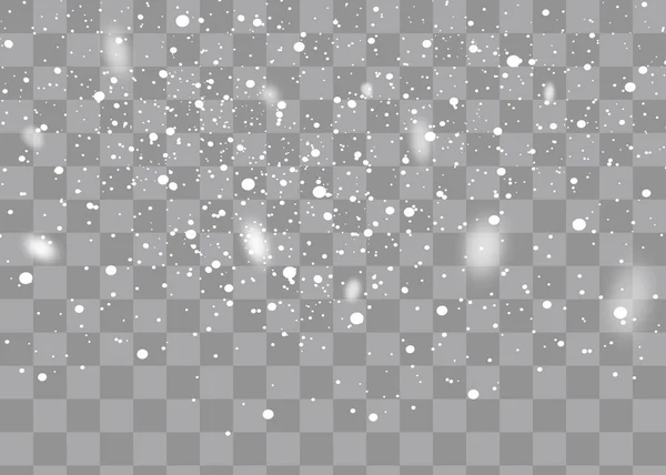 降雪时，雪花呈现出不同的形状和形状。雪花，雪的背景。新年的圣诞大雪. — 图库矢量图片