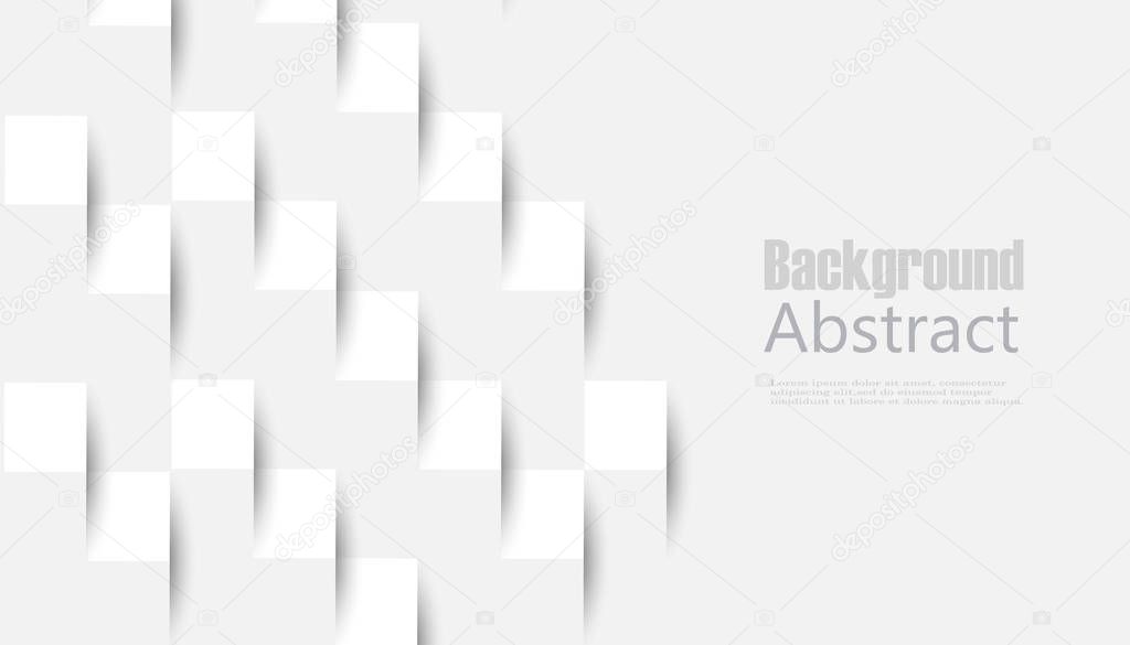 White abstract texture. Vector background 3d paper art style can be used in cover design, book design, poster, cd cover, flyer.