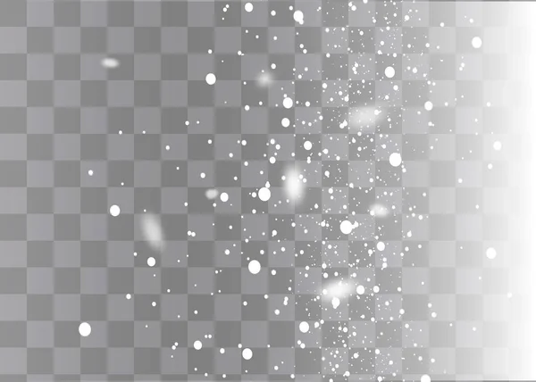 降雪时，雪花呈现出不同的形状和形状。雪花，雪的背景。新年的圣诞大雪. — 图库矢量图片