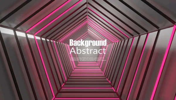 Science-fiction futuriste abstrait dégradé bleu violet rose néon. Un couloir lumineux sur le reflet du sol en béton . — Image vectorielle