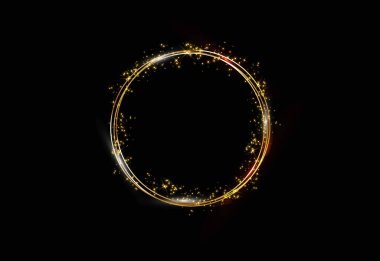 Altın yüzük. Işıl ışıl bir çerçeve. Noel süsü.