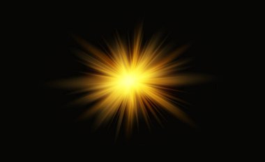 Gerçekçi ışık parlamaları koleksiyonu. Parlak parlak ışık efekti. Parlak güneş yıldızlarla ve parıltılarla parıldıyor..