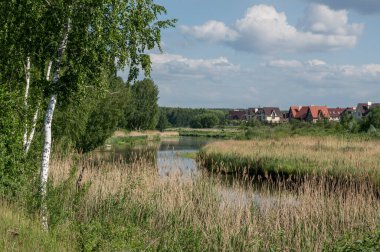 Nehir kıyısındaki kulübe yerleşimi.