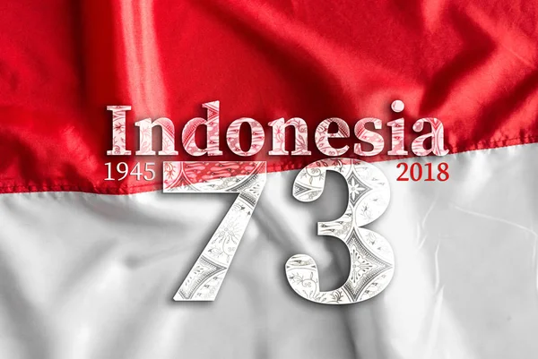 Día Independencia Indonesia Con Bandera Roja Blanca —  Fotos de Stock