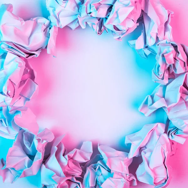 Imagem Fundo Borda Quadrada Abstrata Rosa Azul Quente Feita Papel — Fotografia de Stock