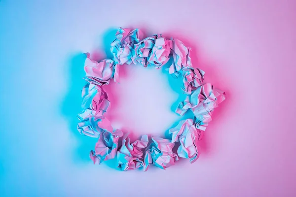 Imagem Fundo Abstrato Rosa Azul Quente Feita Partir Papel Amassado — Fotografia de Stock