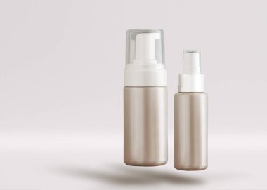 Banyo ve güzellik ürün pompa şişe ambalaj etiketi basit metin için arka plan ve kopya yer ayarlayın.