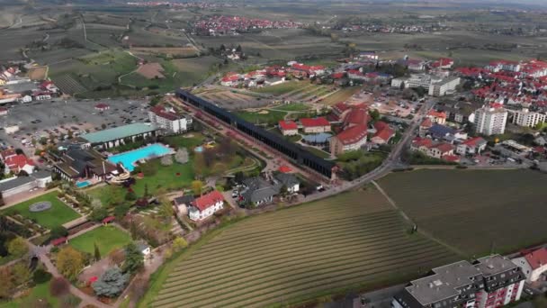 Hermoso Vuelo Quadcopter Bad Durkheim Vista Del Salinario Alemania — Vídeos de Stock