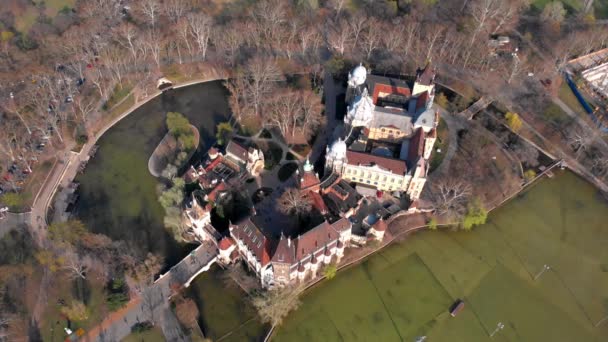 Vue Soir Haut Sur Château Vajdahunyad Budapest Hongrie — Video