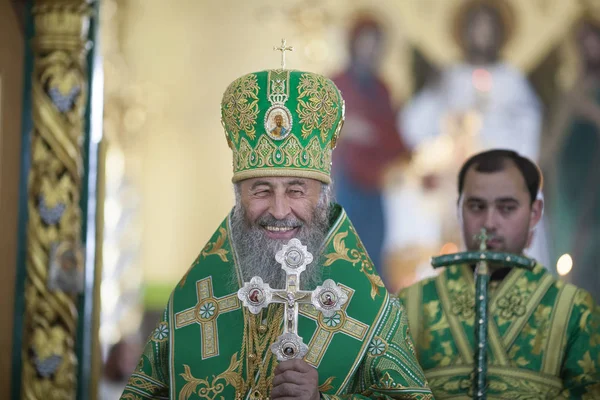 Bila Tserkva, Ukraine - August 1, 2019: His Beatitude Metropolitan of Kiev and All Ukraine Onufriy (Berezovsky) smiling at the church. — Stock Photo, Image