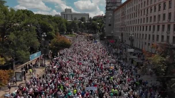 Kiev Ucraina Luglio 2019 Processione Religiosa Dei Cristiani Ortodossi Nella — Video Stock