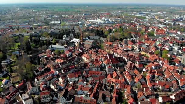 Hermoso Vuelo Sobre Fortaleza Parque Centro Weinheim Alemania — Vídeo de stock