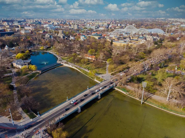 Top View Secheni Bade Budapest Bypark Folk Hviler Det Grønne - Stock-foto