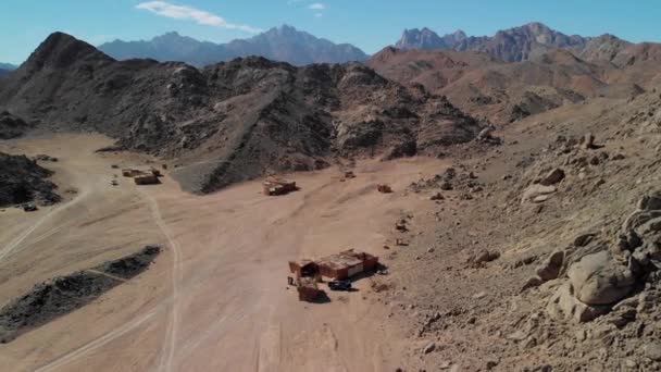 Vista Superior Del Desierto Del Sahara Montañas Del Desierto Casas — Vídeos de Stock