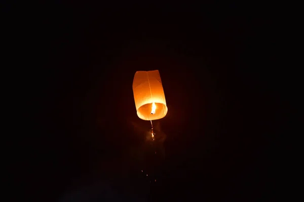 Lancio Lanterne Galleggianti Yeepeng Festival Nella Città Chiangmai Thailandia — Foto Stock