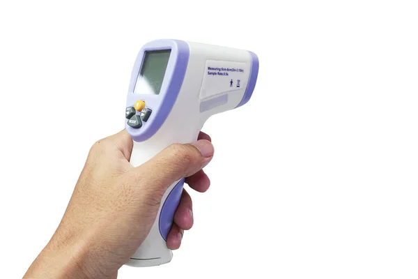 Termometerpistol Isometrisk Medicinsk Digital Beröringsfri Infraröd Sikt Handhållen Panna Avläsningar — Stockfoto