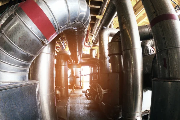 Завод Переработке Нефти Газа Выставке Рамках Концепции Современной Промышленной Электростанции — стоковое фото