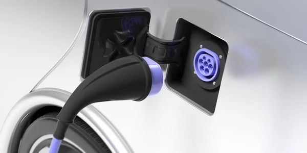 Electric Car Charger Socket Inlet Type White Vehicle Illustration — Stock Photo, Image