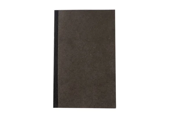 ホワイト バック グラウンド 上面図 テキスト用のスペースで分離された黒い空白の本 — ストック写真