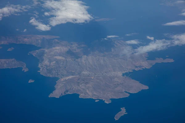Kalymnos Szigetén Görögország Légi Felvétel Sík Ablakon — Stock Fotó
