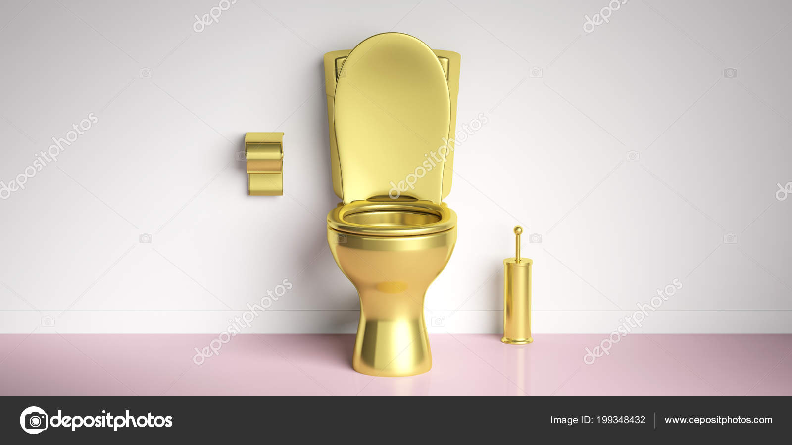 Fotos de Aseos Lujo Tazón Baño Dorado Accesorios Suelo Color Rosa Fondo