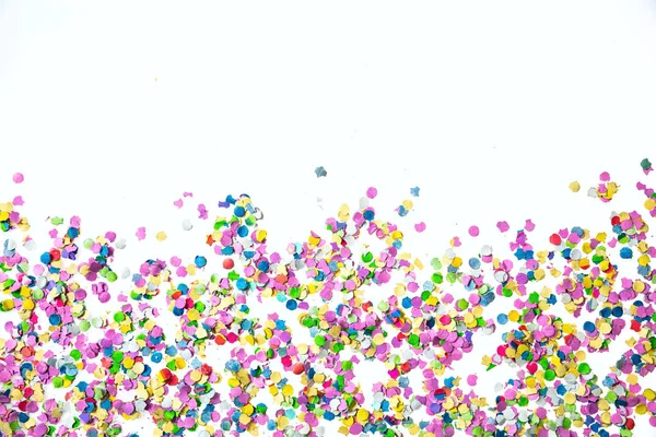 Party Concept Confetti Met Kopie Ruimte Een Witte Achtergrond — Stockfoto