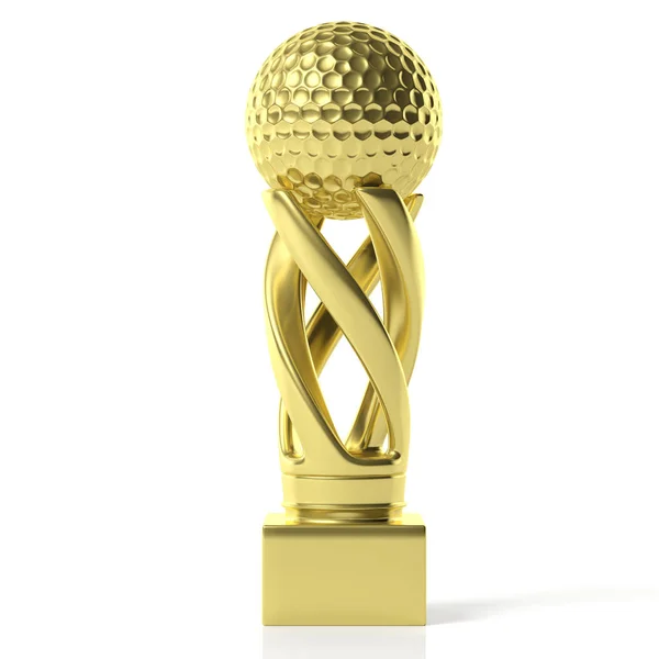 Taça Golfe Golfe Troféu Dourado Isolado Fundo Branco Ilustração — Fotografia de Stock
