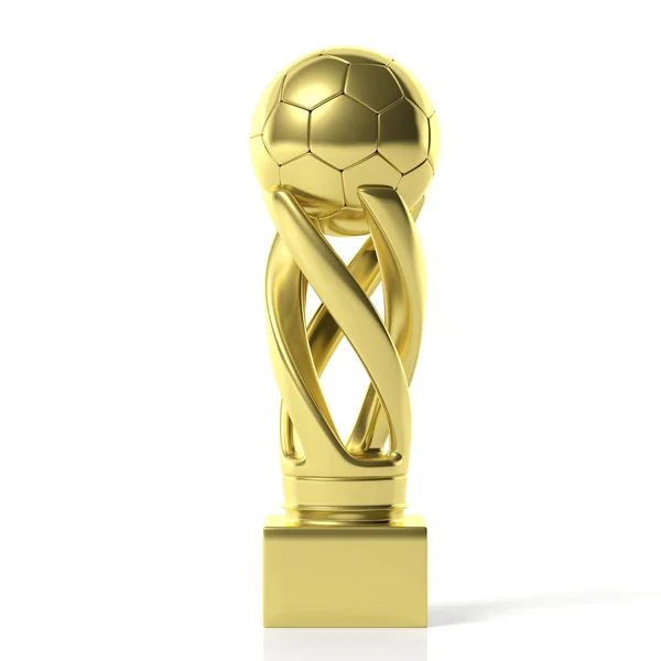 Fußballpokal Fußball Goldene Trophäe Isoliert Auf Weißem Hintergrund Illustration — Stockfoto