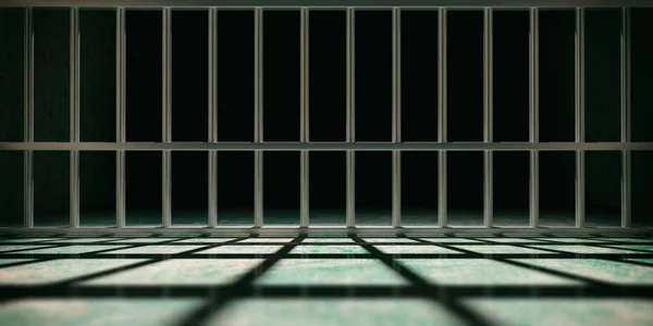 Gefängniskonzept Gefängnisgitter Und Schatten Dunkler Hintergrund Illustration — Stockfoto
