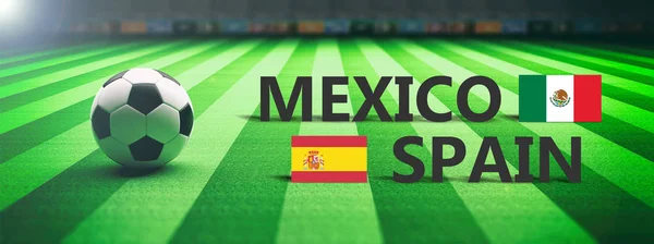 Mexico Spain Soccer Football Final Match Illustration — Stock Photo, Image