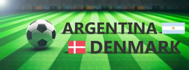 Arjantin vs Danimarka, futbol, futbol final maçı. 3D çizim