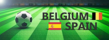 Belçika – İspanya, futbol, futbol final maçı. 3D çizim