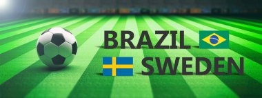 Brezilya vs İsveç, futbol, futbol final maçı. 3D çizim