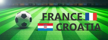 Fransa – Hırvatistan, futbol, futbol final maçı. 3D çizim