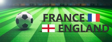 Fransa rakip İngiltere, futbol, futbol final maçı. 3D çizim