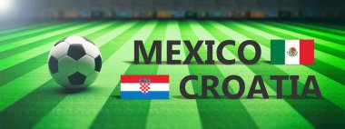 Meksika rakip Hırvatistan, futbol, futbol final maçı. 3D çizim