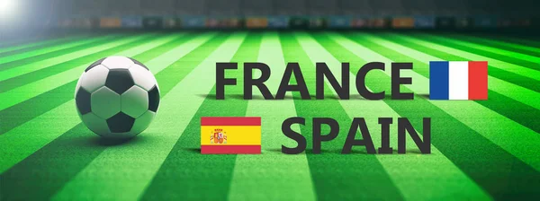 France vs Spain, soccer, football final match. 3d illustration
